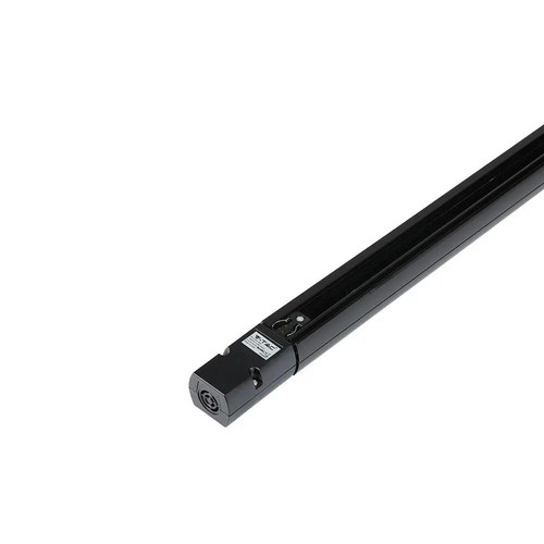 V-Tac rail de 1,5 m pour spots sur rail - Noir, 3 phases, complet avec connexion et embout
