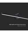 Lampe miroir LED 10W - 3000K, boîtier noir