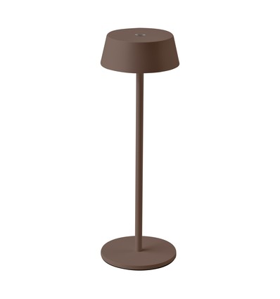 Lampe de table LED rechargeable intérieur/extérieur - couleur corten, tactile, IP54