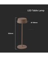 Lampe de table LED rechargeable intérieur/extérieur - couleur corten, tactile, IP54