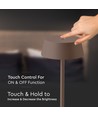 Lampe de table LED rechargeable intérieur/extérieur - couleur corten, tactile, IP54