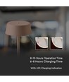 Lampe de table LED rechargeable intérieur/extérieur - couleur corten, tactile, IP54