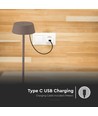 Lampe de table LED rechargeable intérieur/extérieur - couleur corten, tactile, IP54