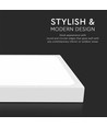 Plafonnier LED carré 18W - IP44, 23x23cm, bord blanc, blanc froid, source lumineuse incl.