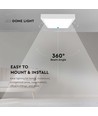 Plafonnier LED carré 18W - IP44, 23x23cm, bord blanc, blanc froid, source lumineuse incl.
