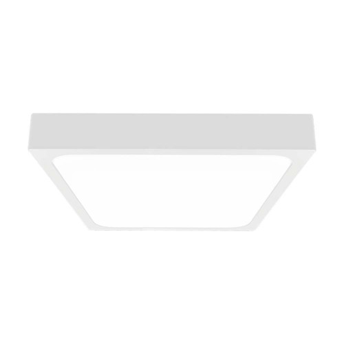 Plafonnier LED 30W - 6500K, bord blanc, carré