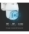 Caméra PTZ Solaire 4G HD Smart avec capteur PIR - Full HD, 360° pan-tilt, blanc, avec panneau solaire