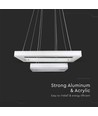 Lustre LED 113W, dimmable - 6300lm, 3000K, Ø60cm, blanc chaud, Triac dimmable