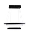 Lustre LED 113W, dimmable - 6300lm, 3000K, noir, Ø60/40cm, 360 degrés, Triac dimmable