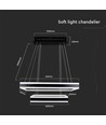 Lustre LED 113W, dimmable - 6300lm, 3000K, noir, Ø60/40cm, 360 degrés, Triac dimmable
