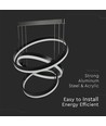 Suspension LED 86W Soft Light Chandelier - Noir, 3000K, dimmable, lumière 360 degrés, 3 ans de garantie