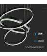 Suspension LED 86W Soft Light Chandelier - Noir, 3000K, dimmable, lumière 360 degrés, 3 ans de garantie