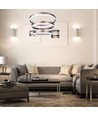 Suspension lustre LED 92W, dimmable 3 étapes - 4550lm, 3000K, aluminium marron café, diffusion 360 degrés