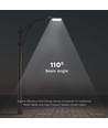 Lampadaire LED 100W avec puce LED Samsung - 100lm/W, IP65, boîtier gris, extérieur