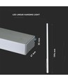Réglette LED 120cm 40W avec puce Samsung - Silver, 4000K, 120°, incl. kit de suspension