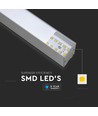 Réglette LED 120cm 40W avec puce Samsung - Silver, 4000K, 120°, incl. kit de suspension