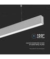 Réglette LED 120cm 40W avec puce Samsung - Silver, 4000K, 120°, incl. kit de suspension