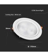 Dalle LED encastrable 20W Ø17cm - Puce Samsung, Trou: Ø14,5 cm, 6400K, bord blanc