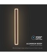 Applique murale allongée couleur corten, LED 17W - 4000K, IP65, utilisée à l'intérieur et à l'extérieur.