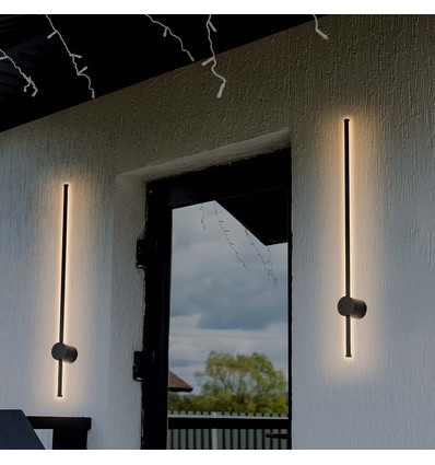 Applique murale LED 12W, RA90 - IP65, noir, 1590lm, 3000K, 65cm de haut