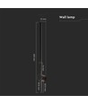 Applique murale LED 12W, RA90 - IP65, noir, 1590lm, 3000K, 65cm de haut