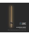 Applique murale LED 12W, RA90 - IP65, noir, 1590lm, 3000K, 65cm de haut