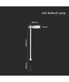 Lampadaire LED 7W - 3000K, blanc, IP65