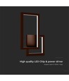 Applique murale LED moderne 20W - couleur corten, 360°, 2400lm, IP20, 3000K, avec source lumineuse