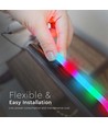 5m 10W/m Magic RGB Neon Flex LED strip, 360° - 24V, IP20, rond, 25mm de large