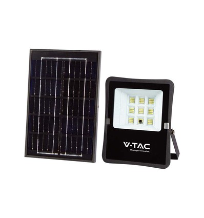Projecteur LED solaire 50W - 4000K, IP65, avec télécommande et panneau solaire