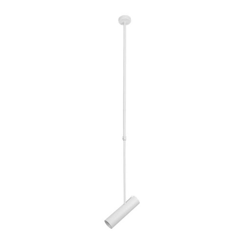 Suspension GU10 en aluminium blanc - Cylindrique, longueur réglable jusqu'à 1,2m, sans source lumineuse