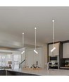 Suspension GU10 en aluminium blanc - Cylindrique, longueur réglable jusqu'à 1,2m, sans source lumineuse