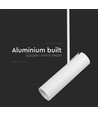 Suspension GU10 en aluminium blanc - Cylindrique, longueur réglable jusqu'à 1,2m, sans source lumineuse