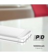 Power Bank 10000mAh, 22.5W Fast Charger - Blanc, Aluminium, 2x USB, 1x Type-C, Li-Pol