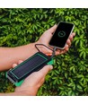 Powerbank Solaire Sans Fil 10000mAh, 10W - Noir, aluminium, charge solaire