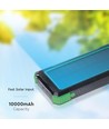 Powerbank Solaire Sans Fil 10000mAh, 10W - Noir, aluminium, charge solaire