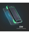 Powerbank Solaire Sans Fil 10000mAh, 10W - Noir, aluminium, charge solaire