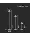 Lampe LED 4W - 4400mA, batterie, 3000K, IP54, boîtier blanc
