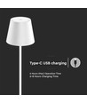 Lampe LED 4W - 4400mA, batterie, 3000K, IP54, boîtier blanc