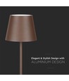 Lampadaire LED 4W, rechargeable - IP54, Couleur corten, touch dimmable, hauteur réglable 50-130cm, charge USB