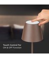 Lampadaire LED 4W, rechargeable - IP54, Couleur corten, touch dimmable, hauteur réglable 50-130cm, charge USB