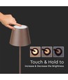 Lampadaire LED 4W, rechargeable - IP54, Couleur corten, touch dimmable, hauteur réglable 50-130cm, charge USB