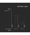 Lampadaire LED 4W, rechargeable - Touch dimmable, USB, IP54, noir, réglable en hauteur 50-130cm, source lumineuse incluse