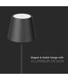 Lampadaire LED 4W, rechargeable - Touch dimmable, USB, IP54, noir, réglable en hauteur 50-130cm, source lumineuse incluse
