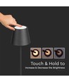 Lampadaire LED 4W, rechargeable - Touch dimmable, USB, IP54, noir, réglable en hauteur 50-130cm, source lumineuse incluse