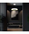Suspension LED design 48W, dimmable - Ø48,5cm, 360 degrés, blanc, rond, avec source lumineuse