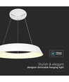 Suspension LED design 48W, dimmable - Ø48,5cm, 360 degrés, blanc, rond, avec source lumineuse