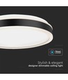 Plafonnier LED design 42W - Rond, noir, 4400lm, 4000K, TRIAC dimmable, IP20