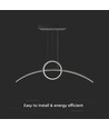 Suspension LED design 36W - Noir, 3200lm, 4000K, angle de diffusion 360 degrés