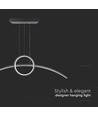 Suspension LED design 36W - Noir, 3200lm, 4000K, angle de diffusion 360 degrés